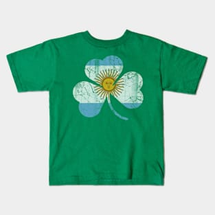 Argentina Flag Shamrock St Patrick's Day Argentine Kids T-Shirt